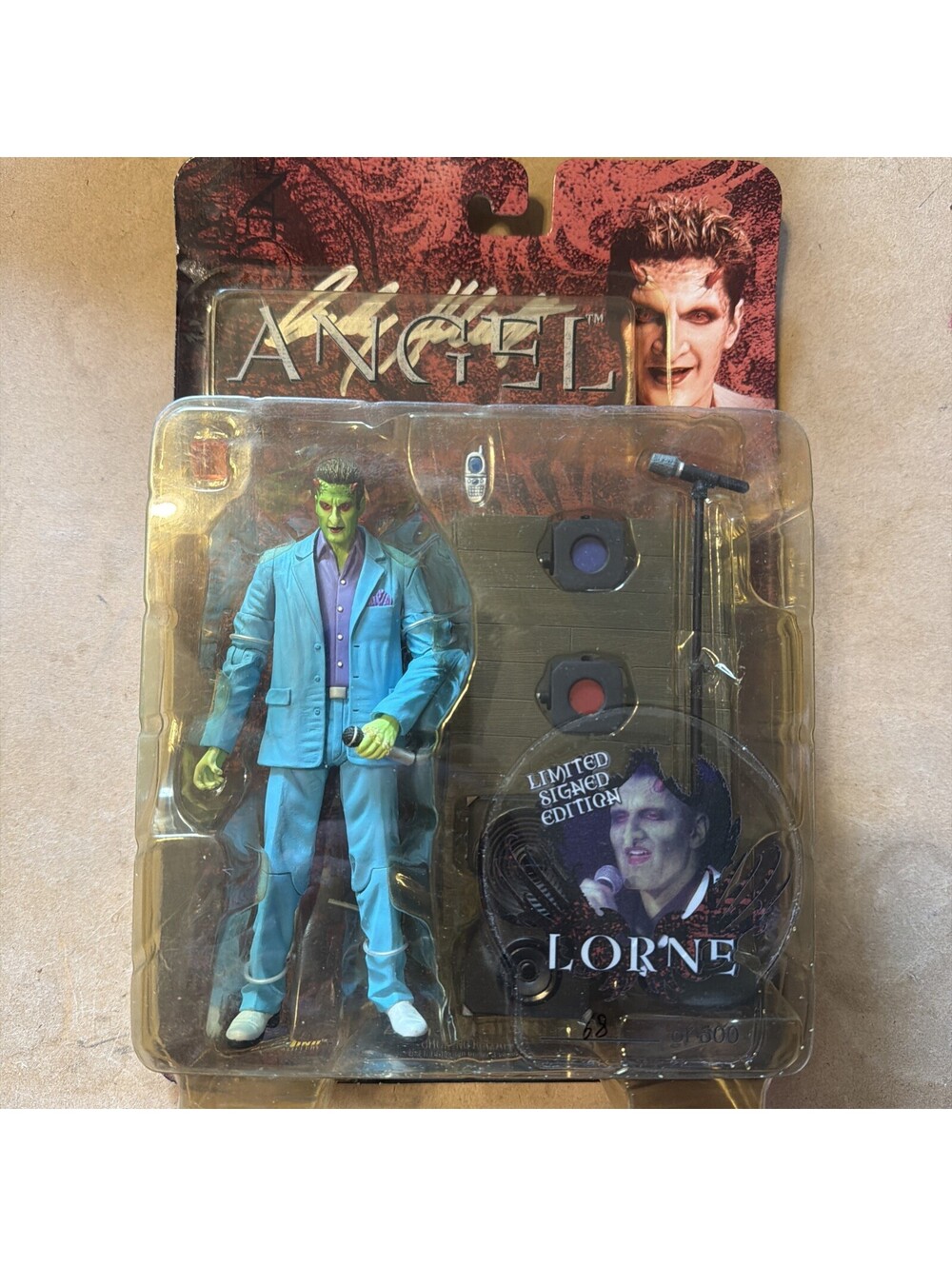 Sealed Angel / Buffy LORNE Action Figure Diamond Signed #'d 68/500 Blue Edition